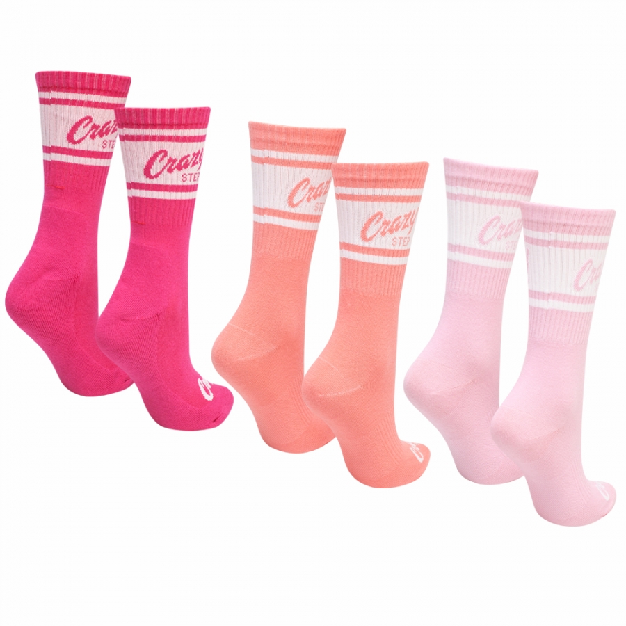 Športový set vysokých ponožiek ružová magenta, pink, coral